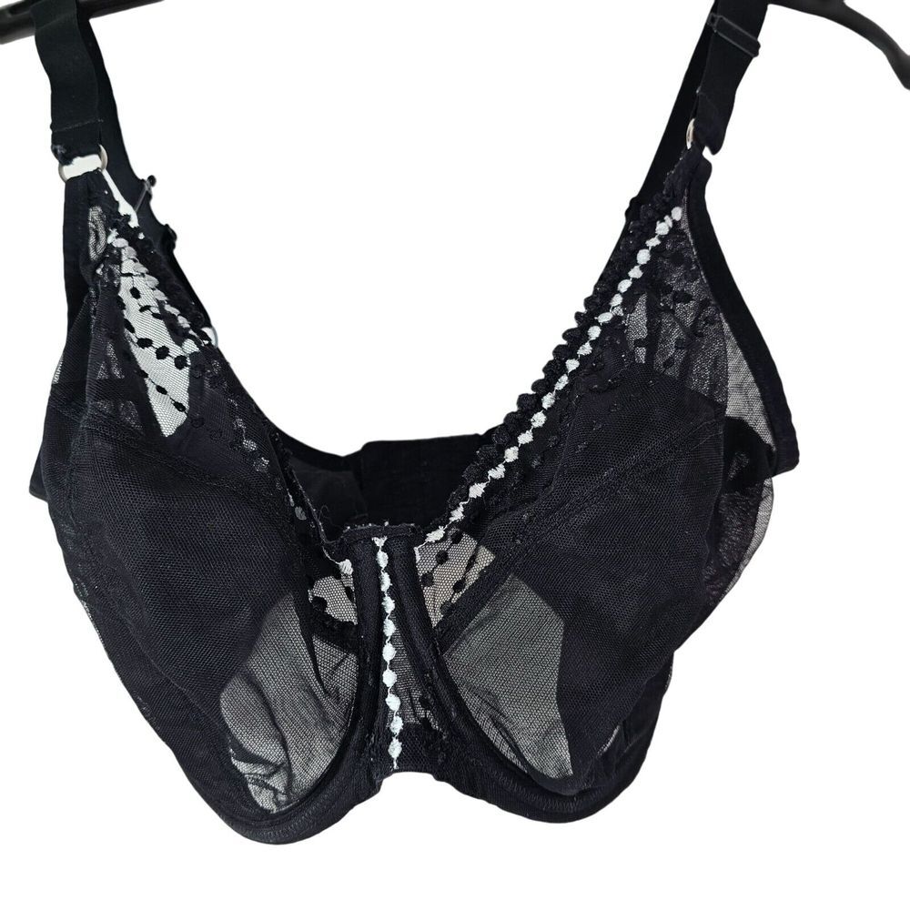 Elami Women's Black‎ Mesh Sheer Underwire Bra Size 32N